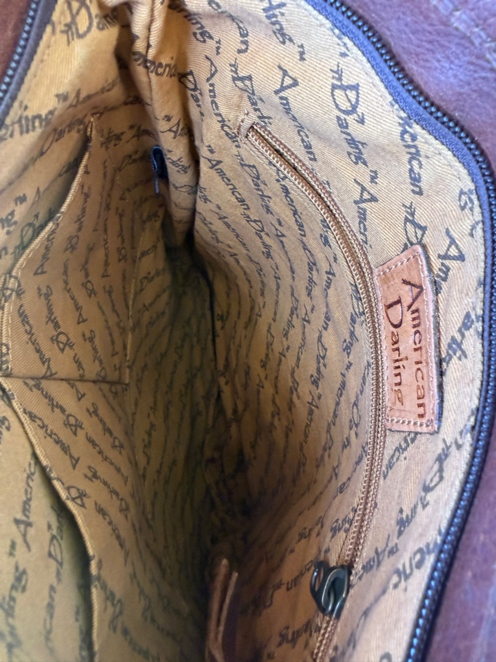 American Darling Fringe Tooled Leather Crossbody Bag with Cow Hide - Picture 9 of 10
